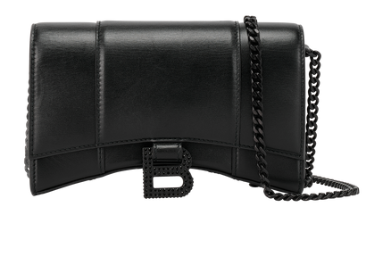 Hourglass Bag, &pound;595, Handbags, Black, Leather, Front view